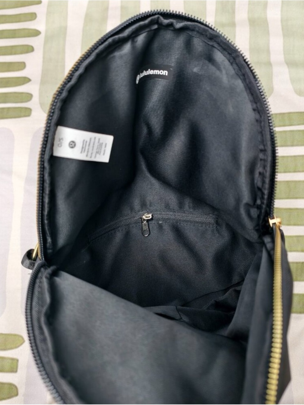 lululemon athletica Black Crossbody Messenger Bag with Gold Accents - Picture 3 of 7